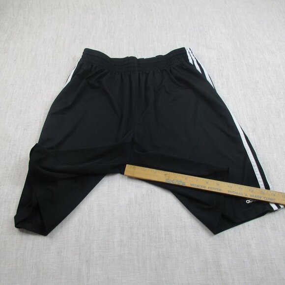 Adidas Climalite Running Shorts Mens Large Black‎ White 3-Stripes Gym Training - Picture 9 of 10